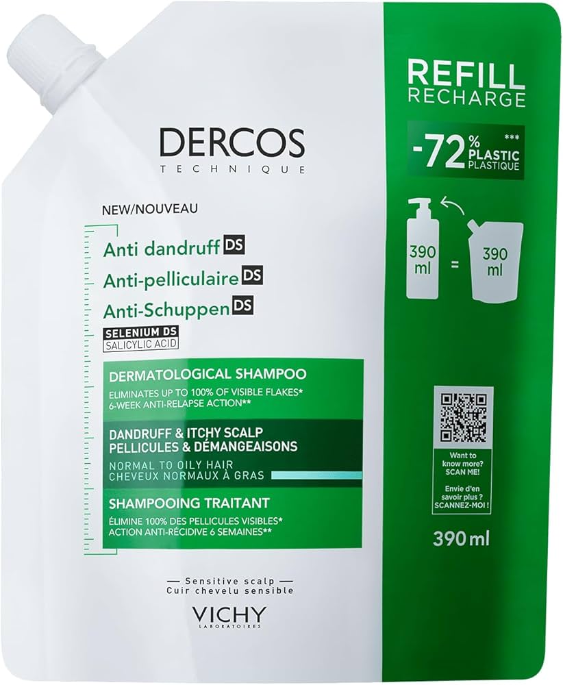 VICHY DERC ANTI DANDRUFF OILY SHAMPOO REFILL 390ML