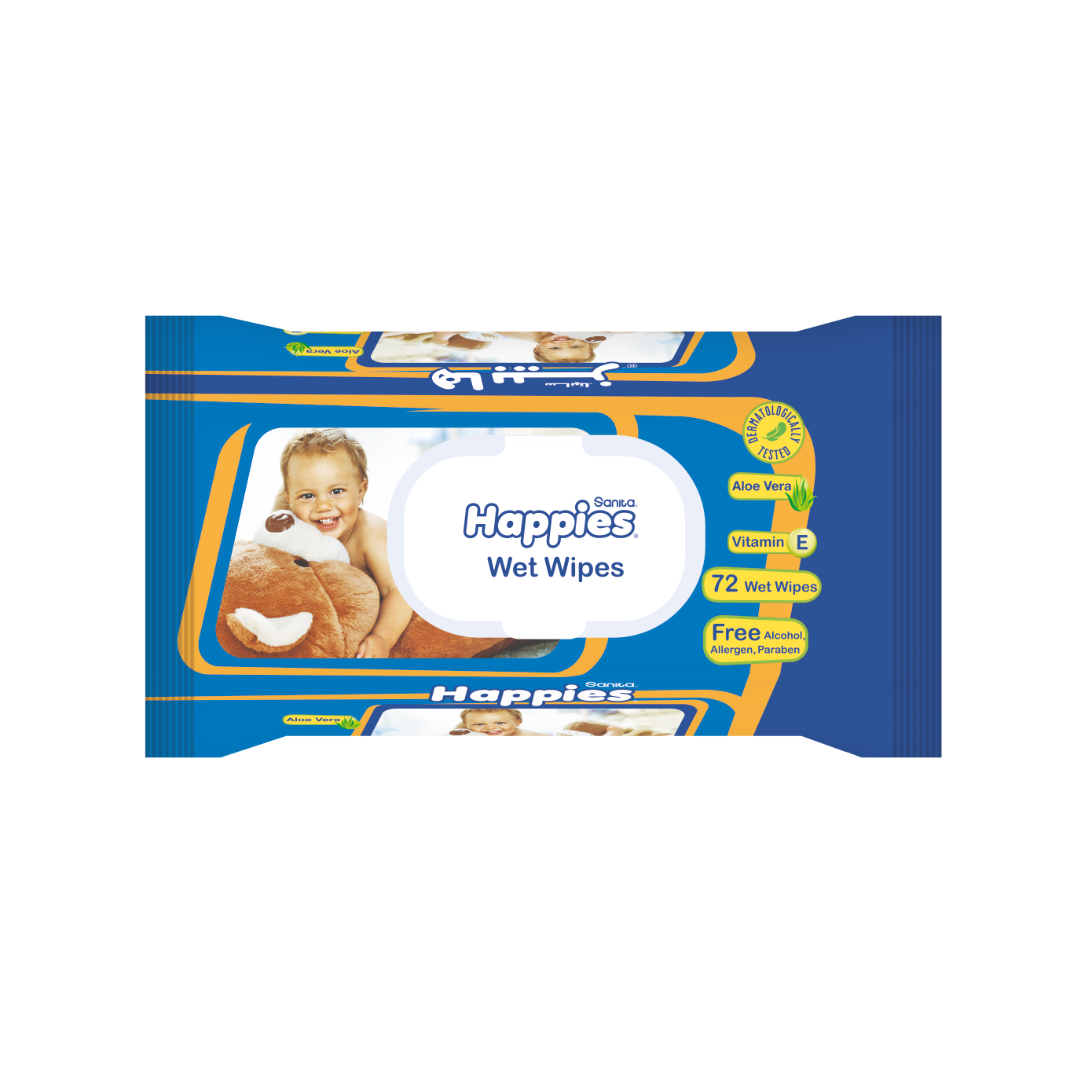 SANITA HAPPIES BABY WET WIPES 72PCS