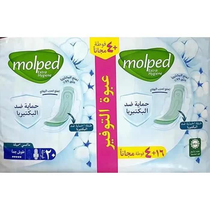 Molped Antibacterial Maxi Thick Long 20Pads