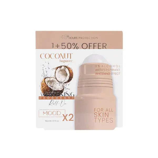 Mood Whitening Deodorant Roll On 50ml Coconut PROMOBACK
