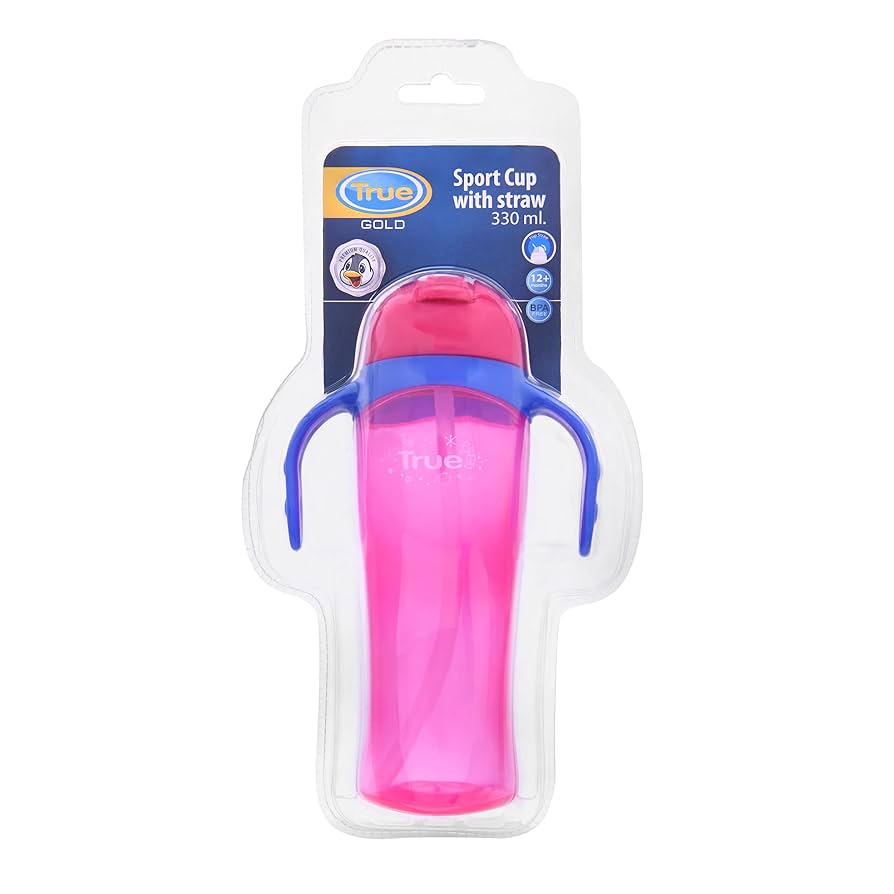 TRUE GOLD SPORTS CUP WITH STRAW 330ML