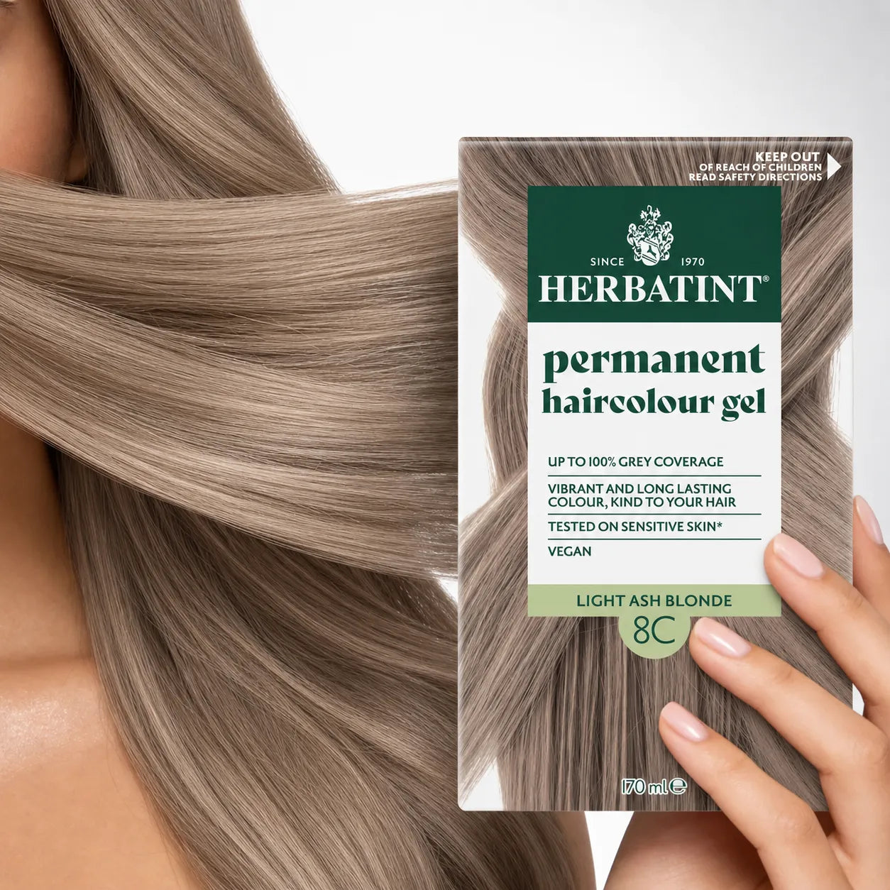 HERBATINT HAIR COLOR GEL 8C-LIGHT ASH BLONDE