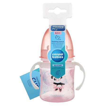 CANPOL CUP WITH HAND 120ML PINK