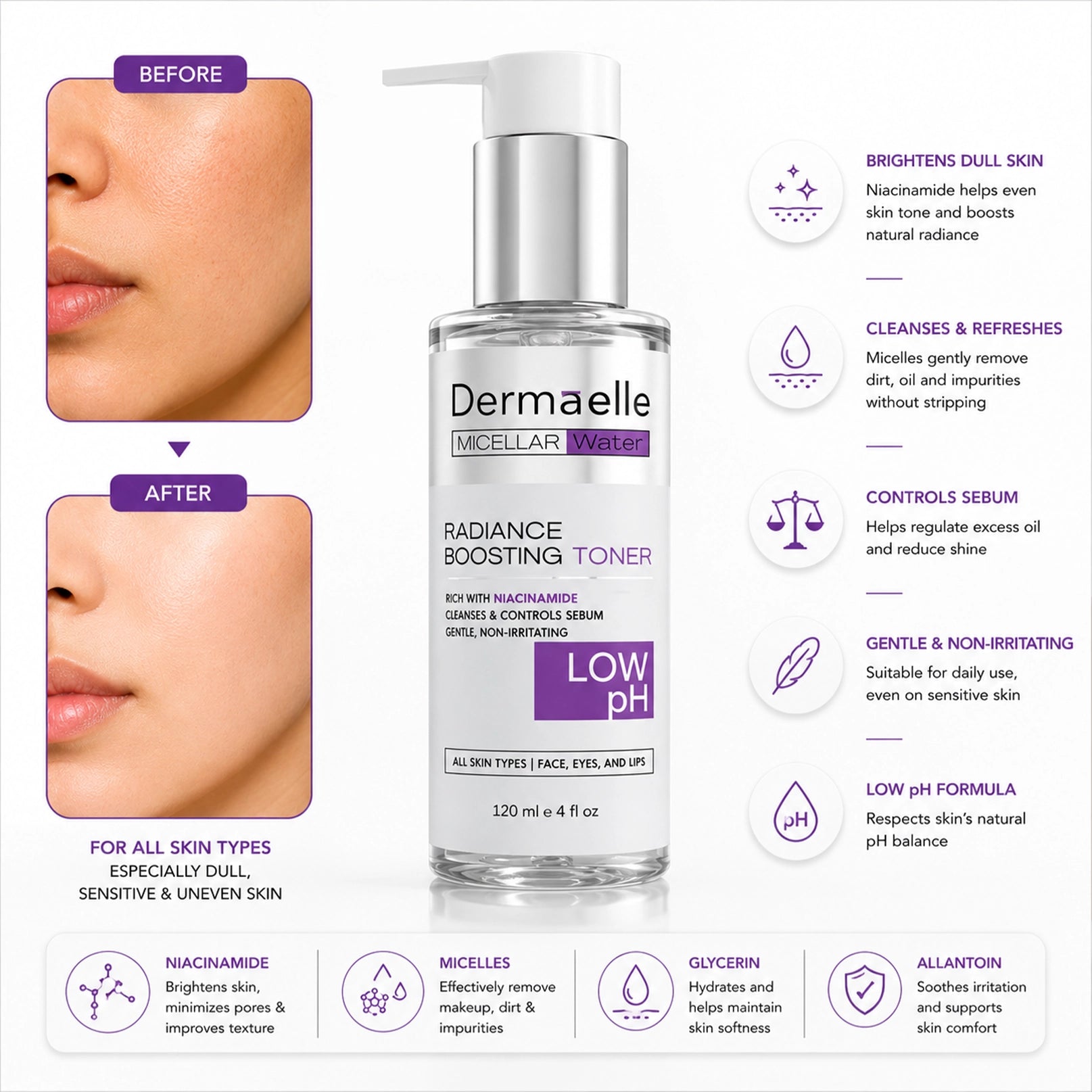 Dermaelle Advanc Radiance Boosting Toner 120ml