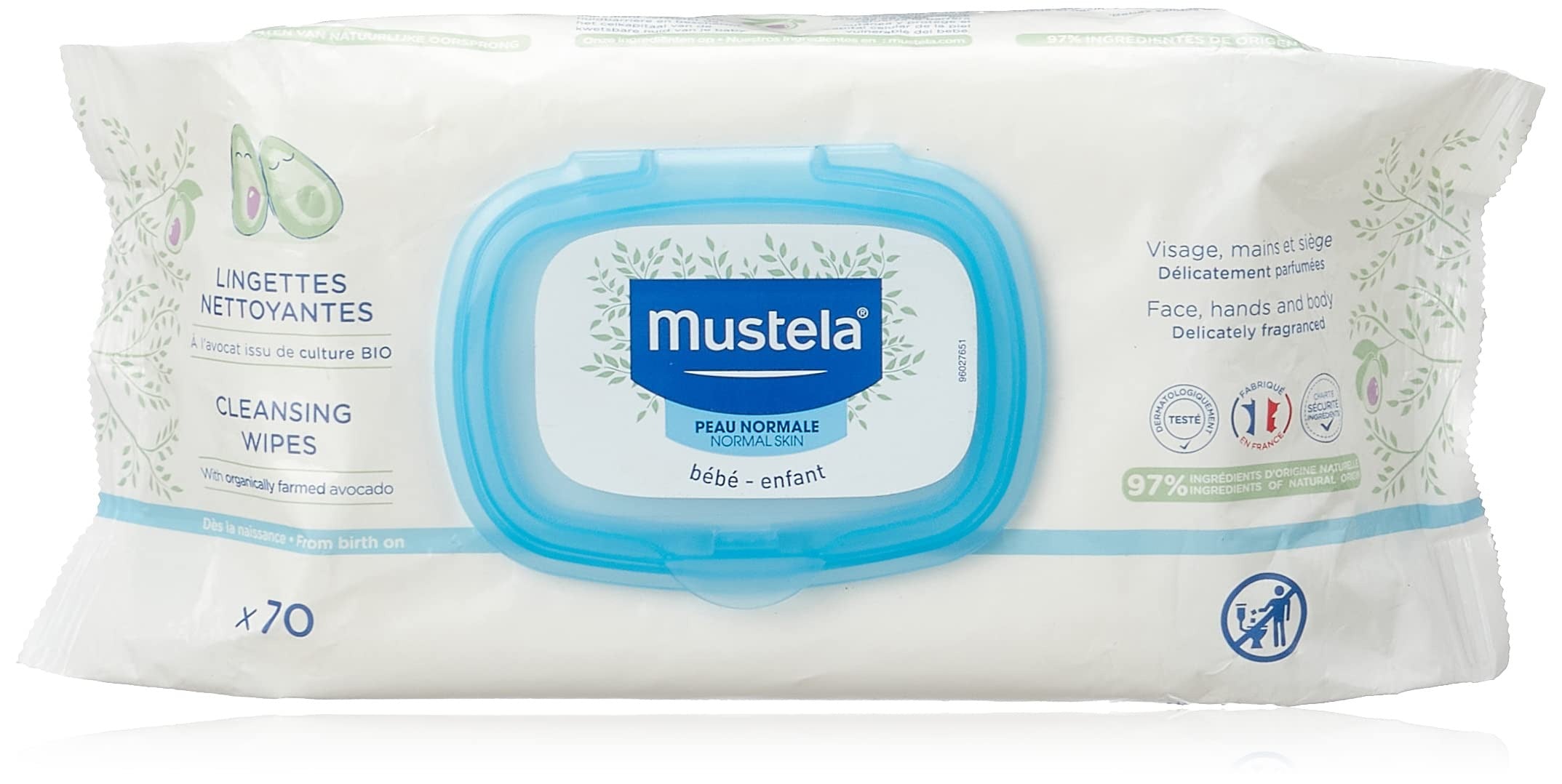 Mustela Cleansing and Soothing 70 Wipes