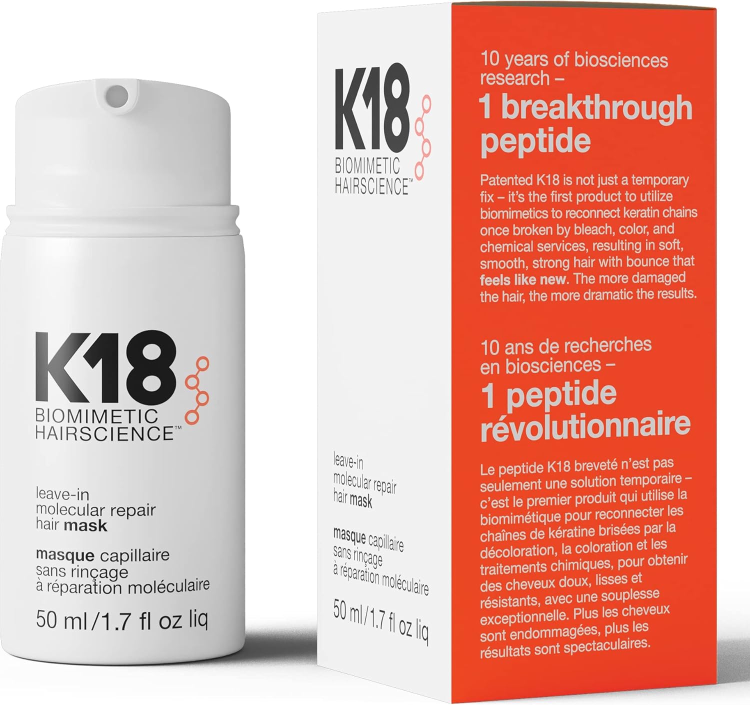 K18 LEAVE-IN MOLECULAR REPAIR HAIR MASK 50ML