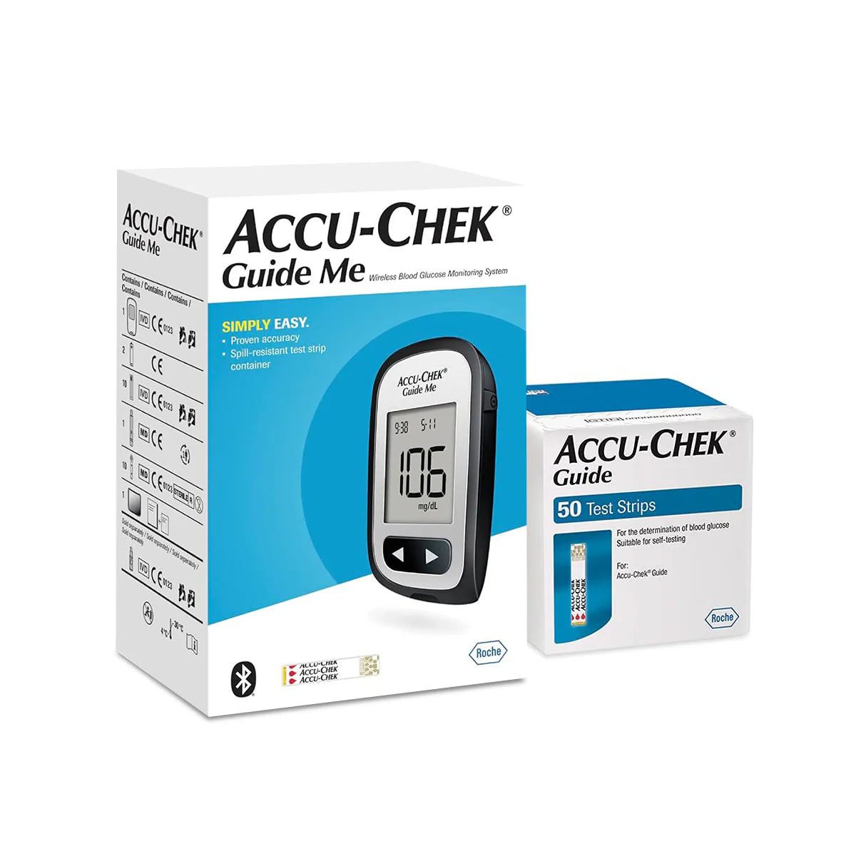 Accu-Chek Guide Me  Blood Glucose  Monitor + 50 Test Strips