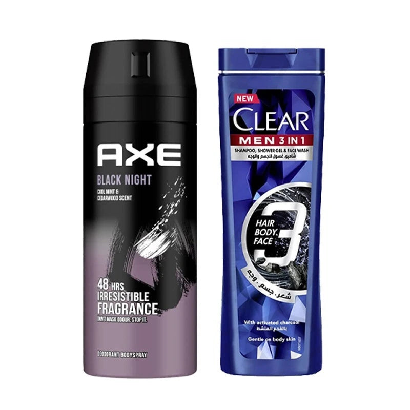 Axe Body Spray 150ml Black Night +Clear Sh 90ml off