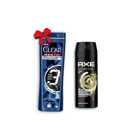 بخاخ الجسم Axe 150 مل ذهبي + بخاخ شفاف 90 مل هدية مجانية