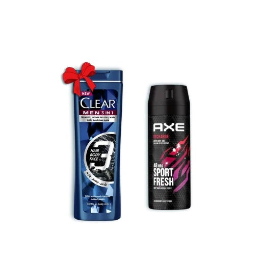 بخاخ الجسم Axe 150 مل + بخاخ منع التعرق Clear Sh 90 مل (عرض خاص)