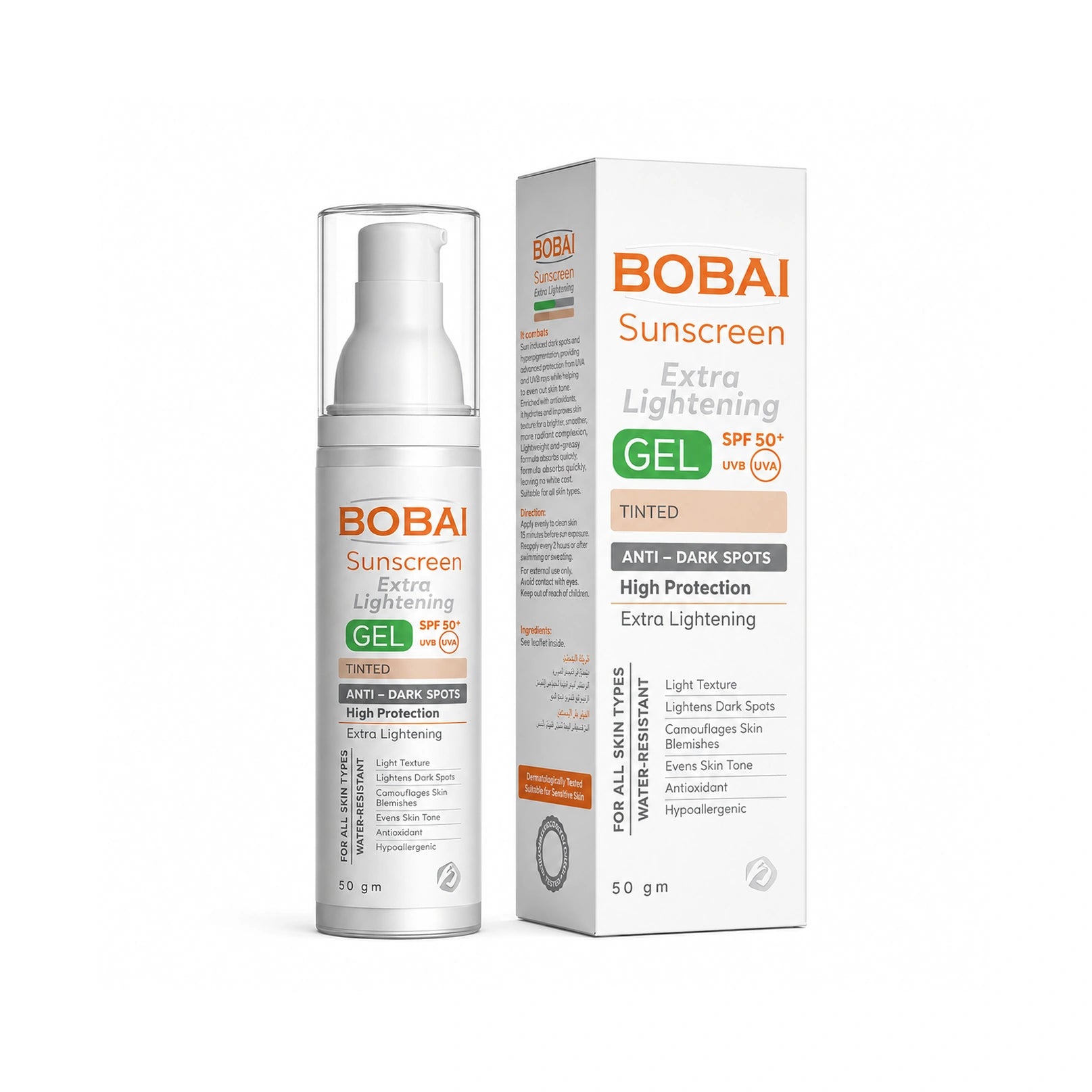 BOBAI SUN SCREEN ANTI DARK SPOT SPF+50 TINT GEL 50MG