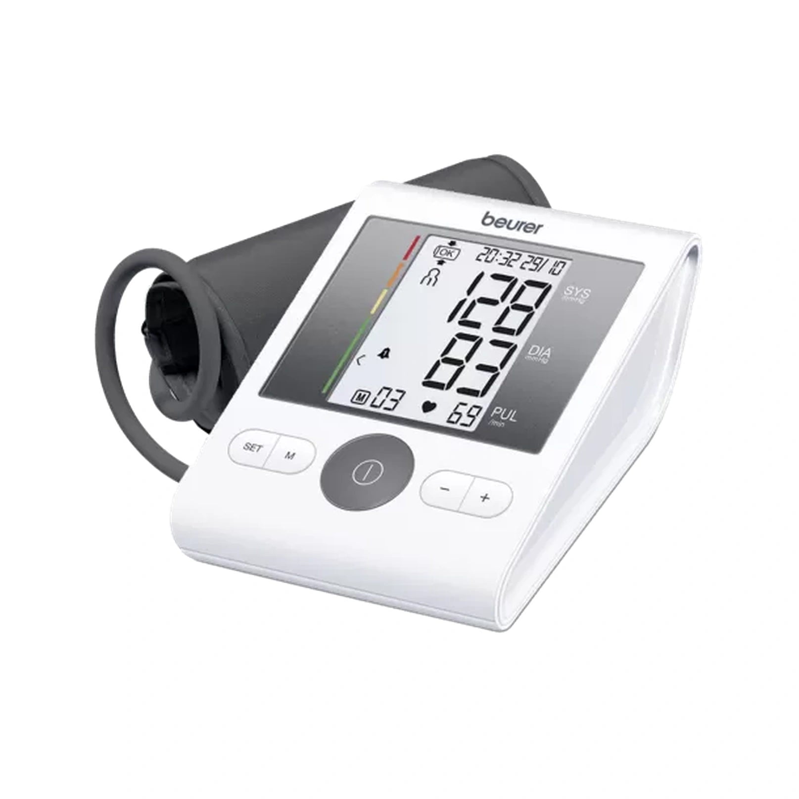 Beurer blood pressure monitor on a white background