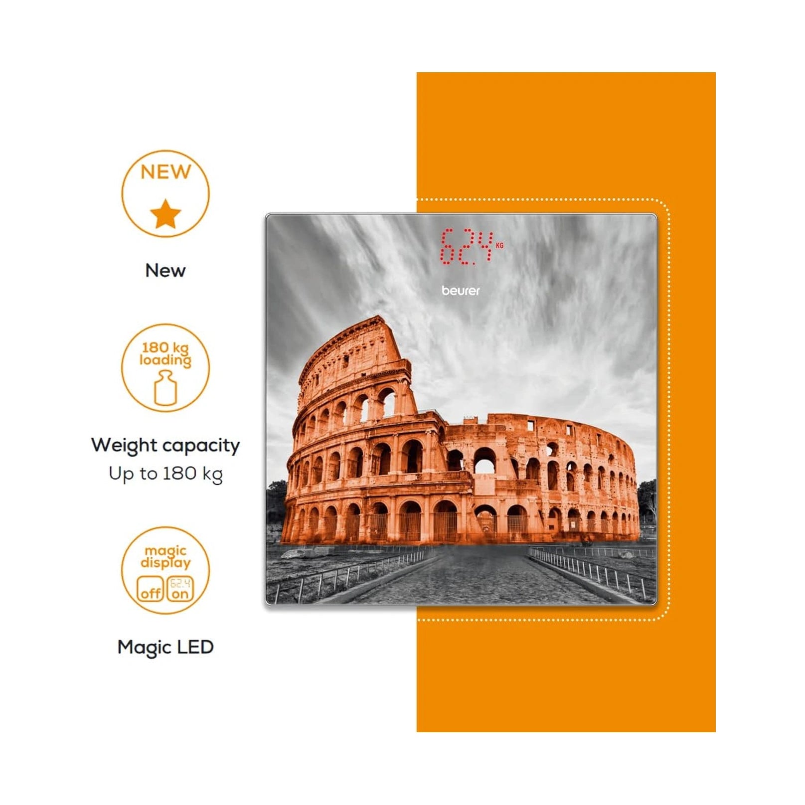 BEURER SCALE GLASS GS215 ROME Glass Scale