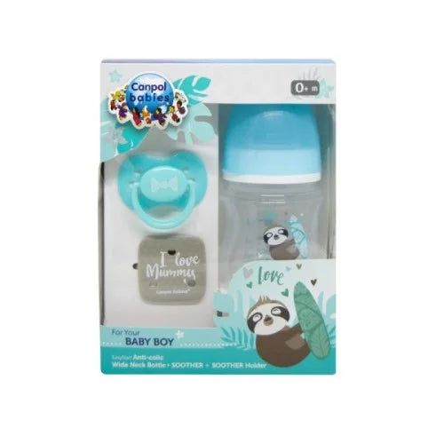 CANPOL BOTTLE+SOOTHER+SAFTYCLIP-BLU