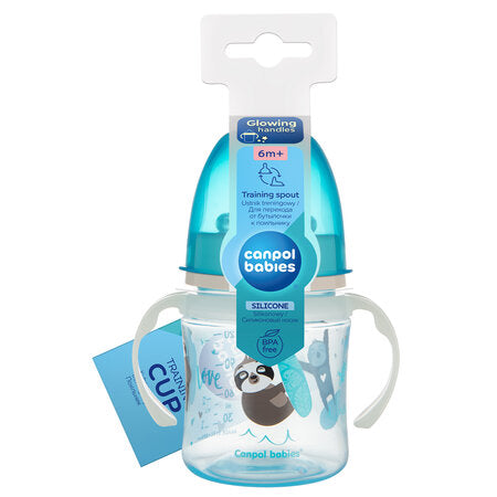 CANPOL CUP WITH HAND 120ML  BLUE