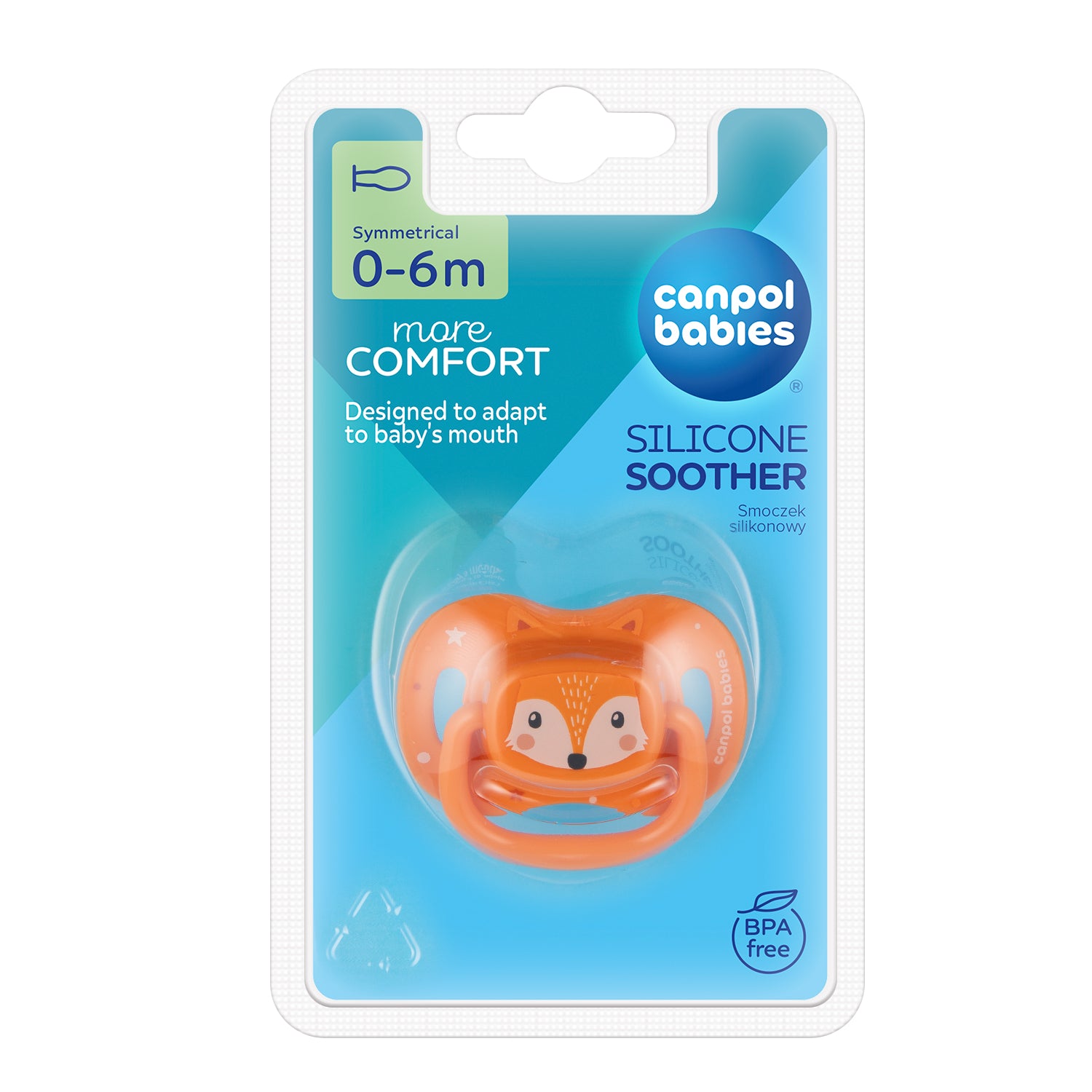 CANPOL SILICONE SOOTHER (0-6M) ORANGE