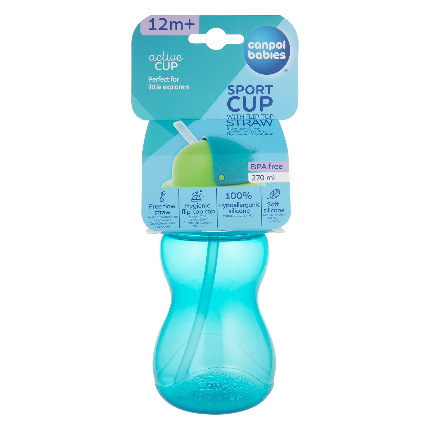 CANPOL SPOT CUP WITH COVER 270ML BLUE