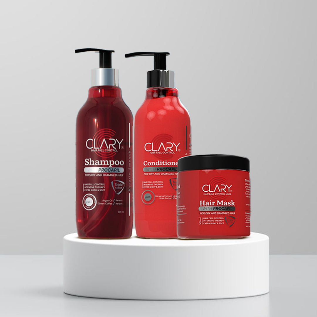 CLARY HAIR FALL CONTROL SHAMPOO+COND+MASK PROMOBACK