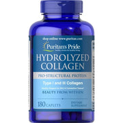 Puritans Pride Hydrolyzed Collagen 1000 mg 180 Caplets | Type I & III Collagen