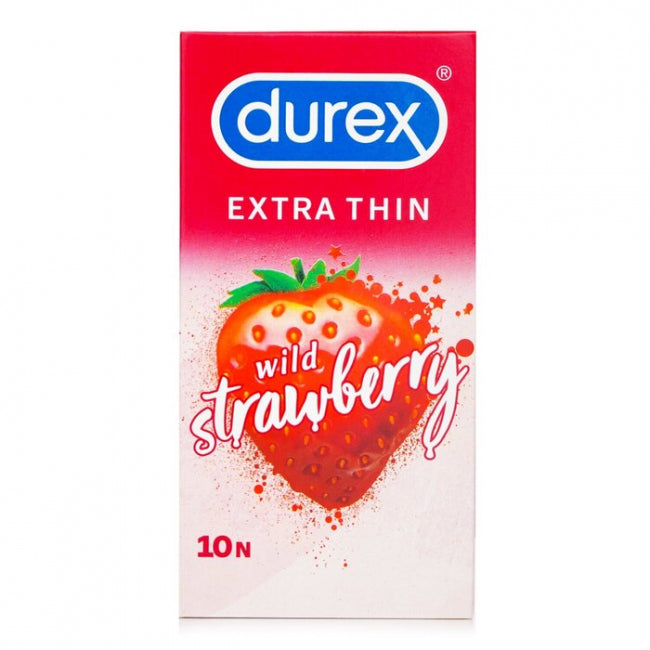 Durex Extra Thin Wild Strawberry Condoms 10PCS Imp