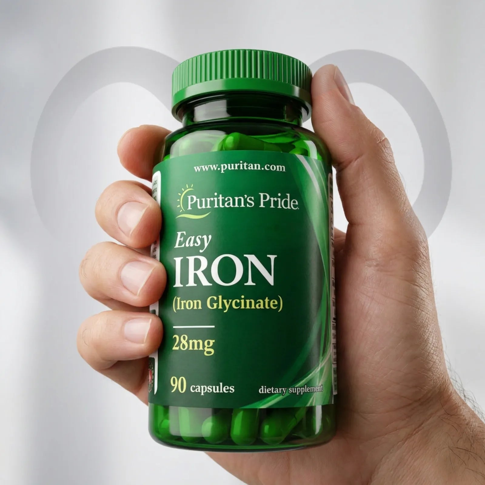 Puritan’s Pride Easy Iron (Iron Glycinate) 28mg – 90 Capsules