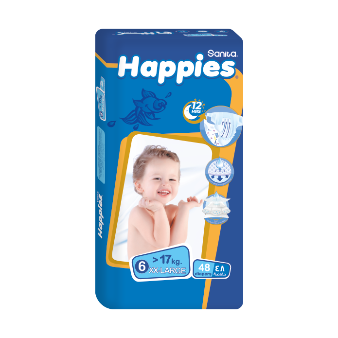 SANITA HAPPIES BABY DIAPERS NO.6 48PCS