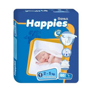 Sanita Happies Baby Diapers No.1 60Pcs