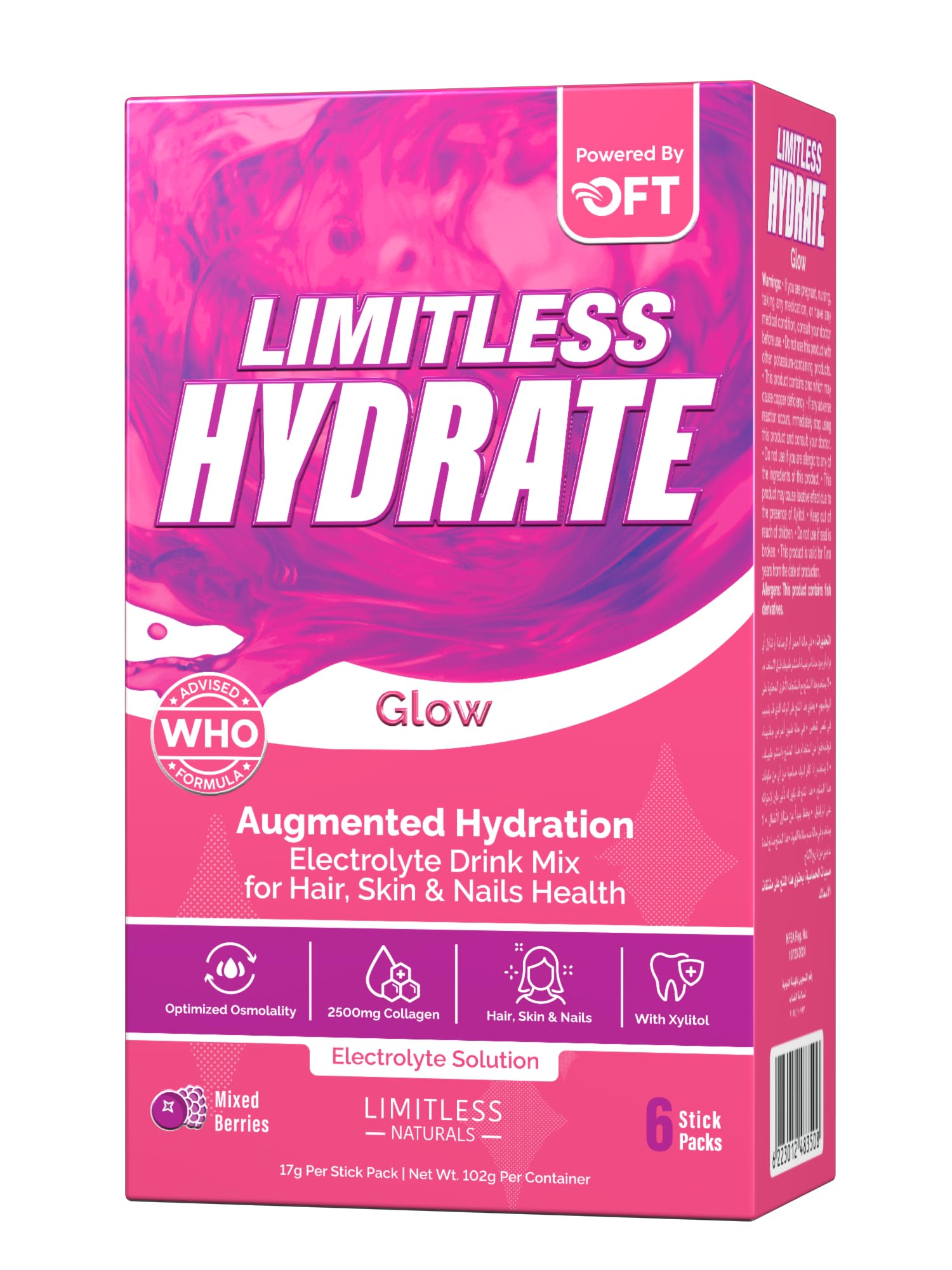 LIMITLESS HYDRATE GLOW 6 STICK PACKS