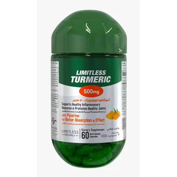 Limitless Turmeric 500 mg 60 Cap – AlFouad Pharmacies