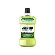 Bottle of Listerine Green Tea mouthwash on a white background