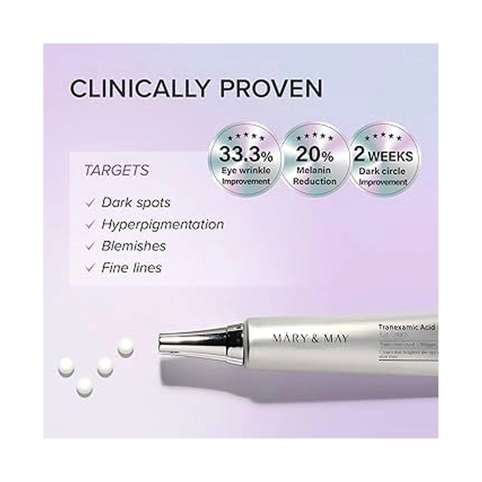 MARY&MAY TRANEXAMIC ACID+GLUTATHION EYE CREAM 30ML