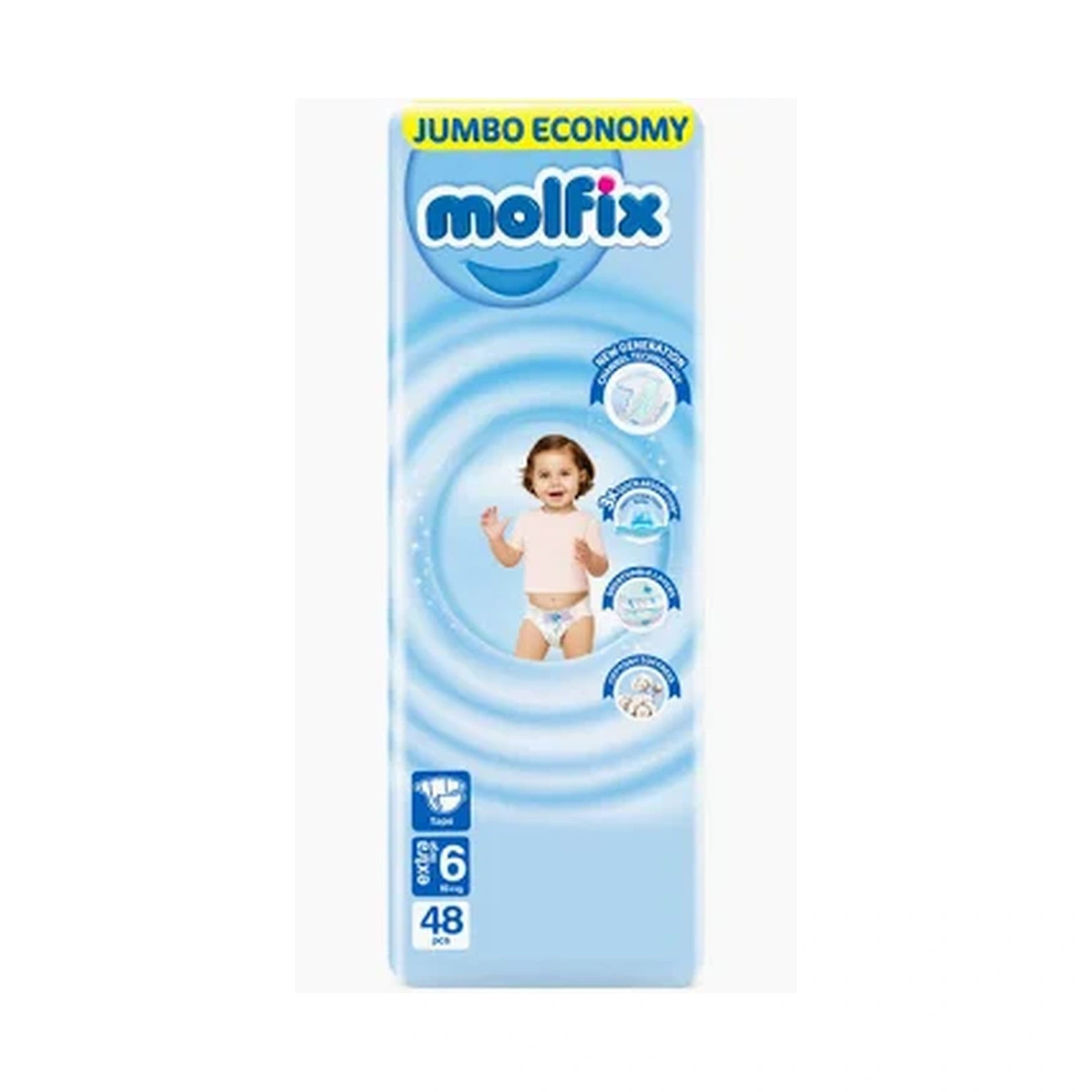 Molfix Baby Diapers NO.6 EX.LARGE (48 Pcs)