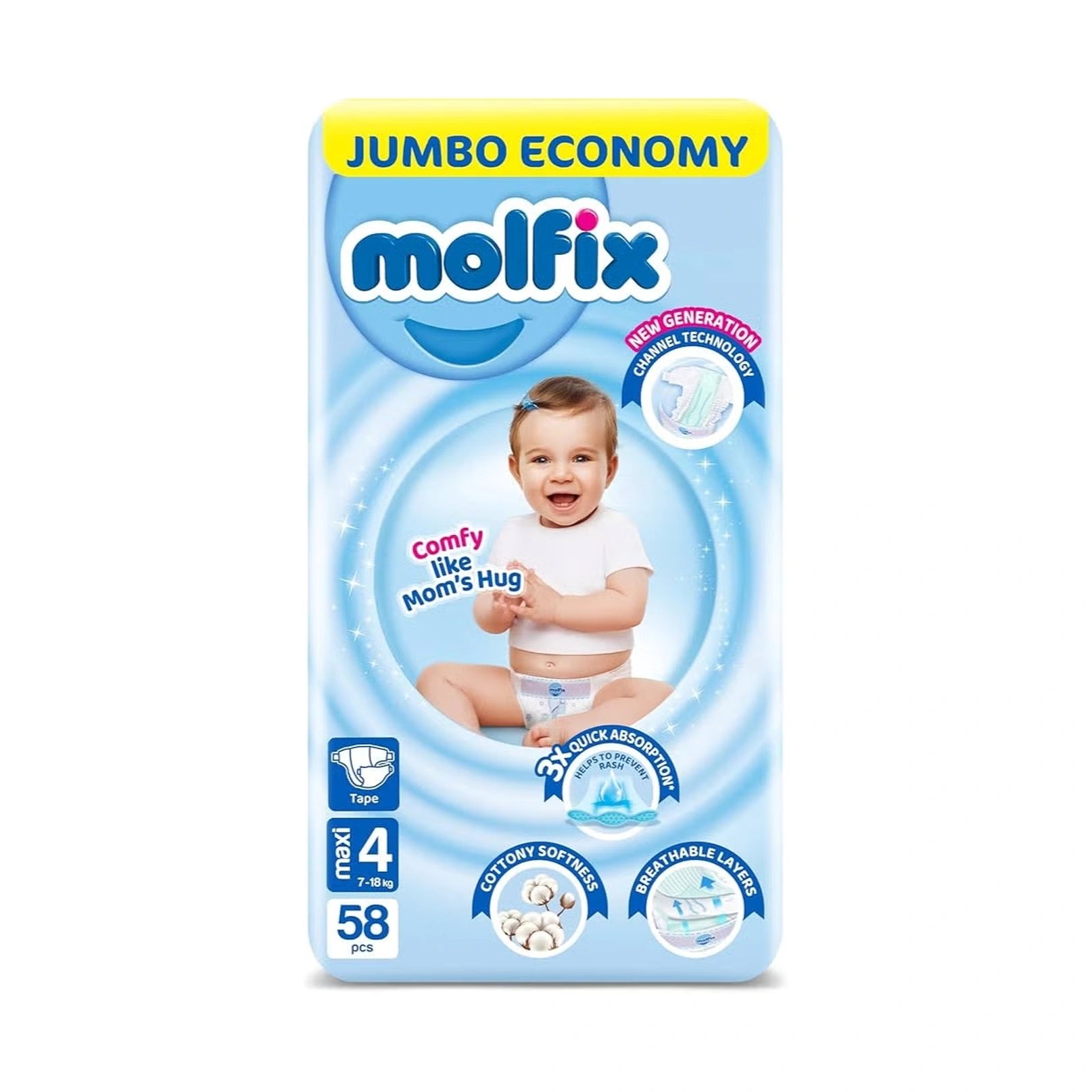 Molfix Baby Daipers NO.4 Maxi (58 Pcs)