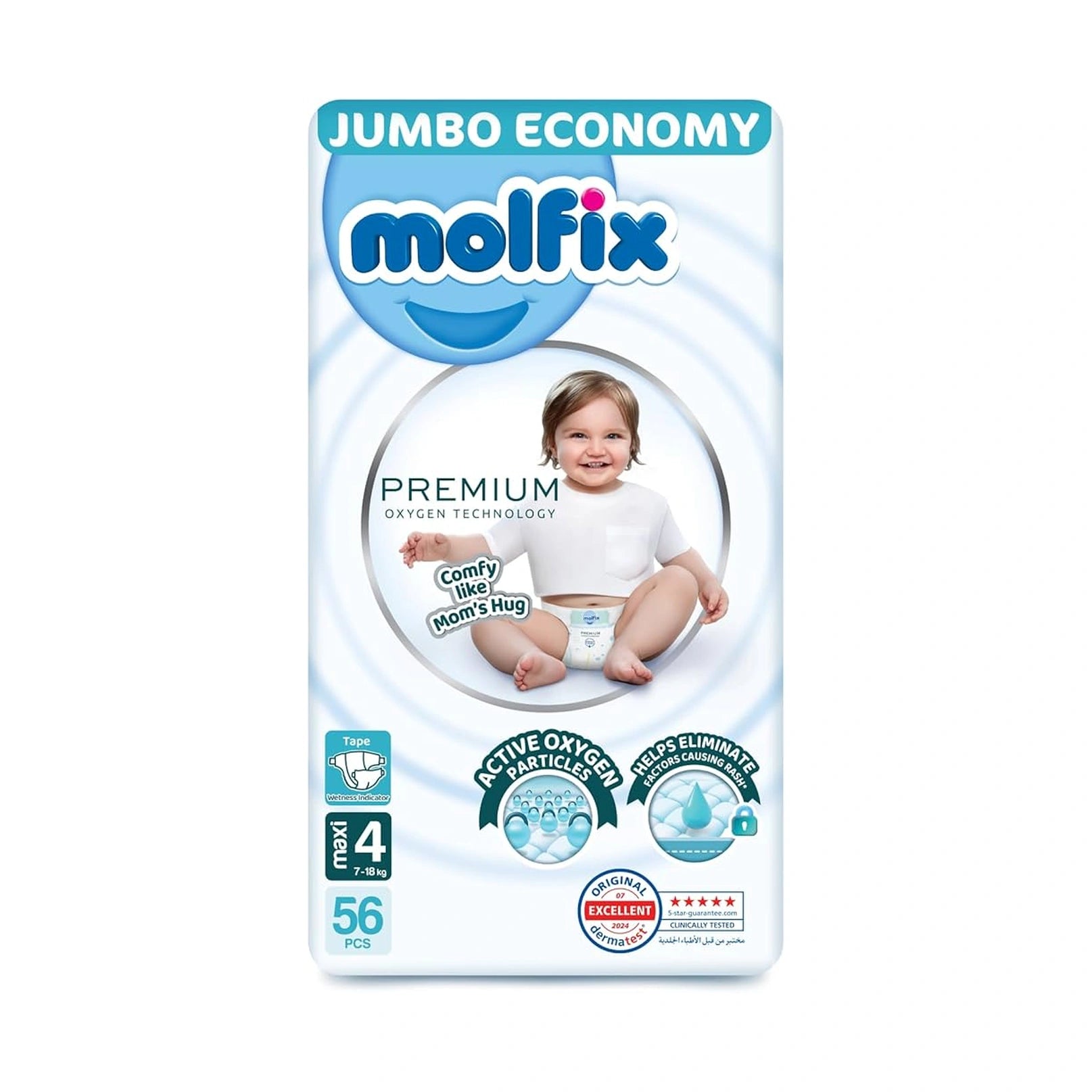 Molfix Oxygen Baby Diapers NO.4 (56 Pcs)