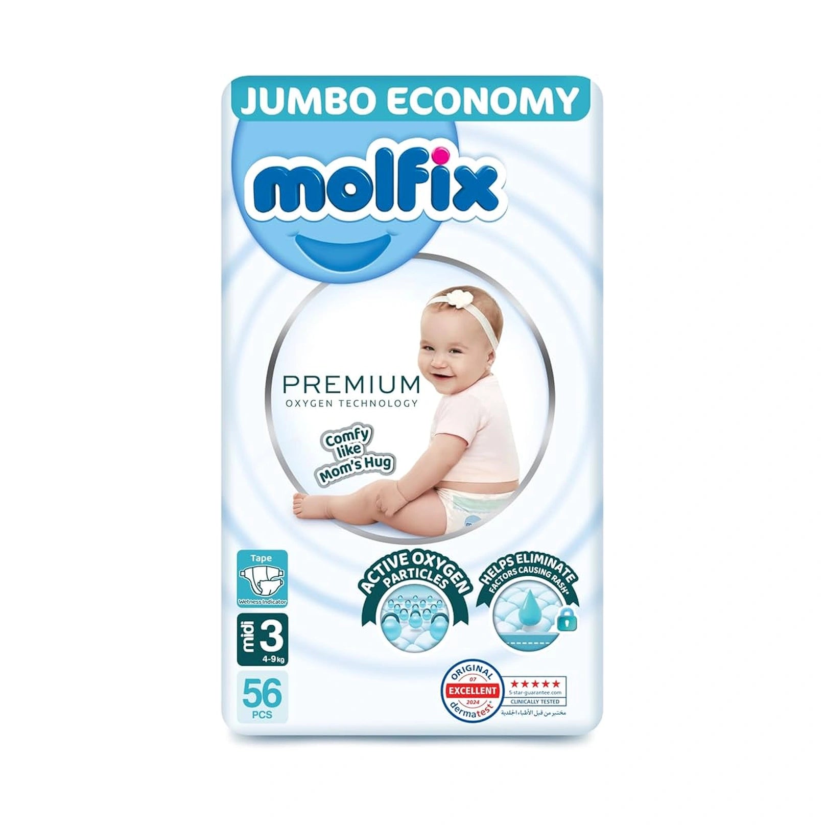 Molfix Oxygen Baby Diapers NO.3 (56 Pcs)