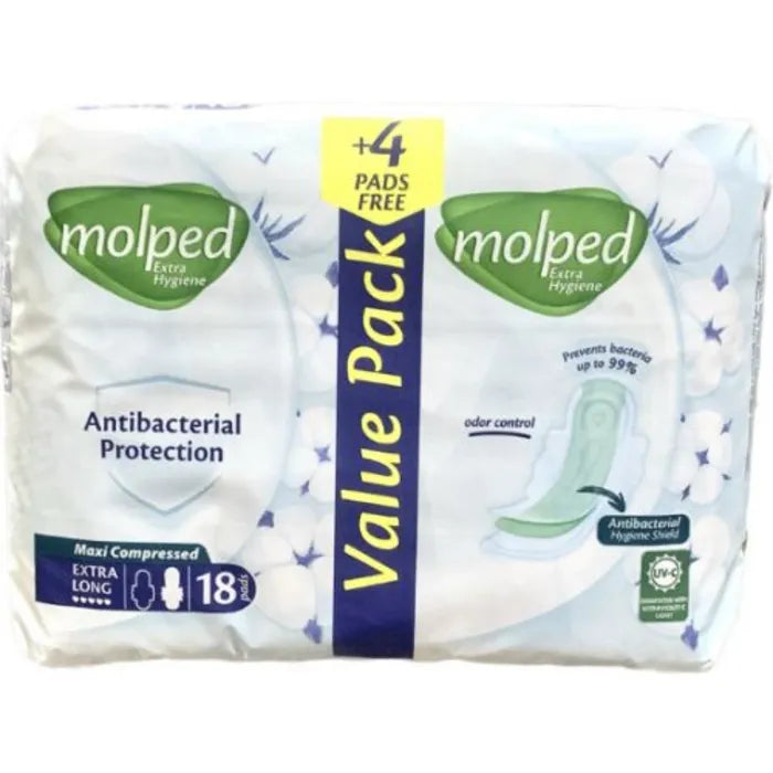 Molped Antibacterial Maxi Thick EX.LONG 18Pads
