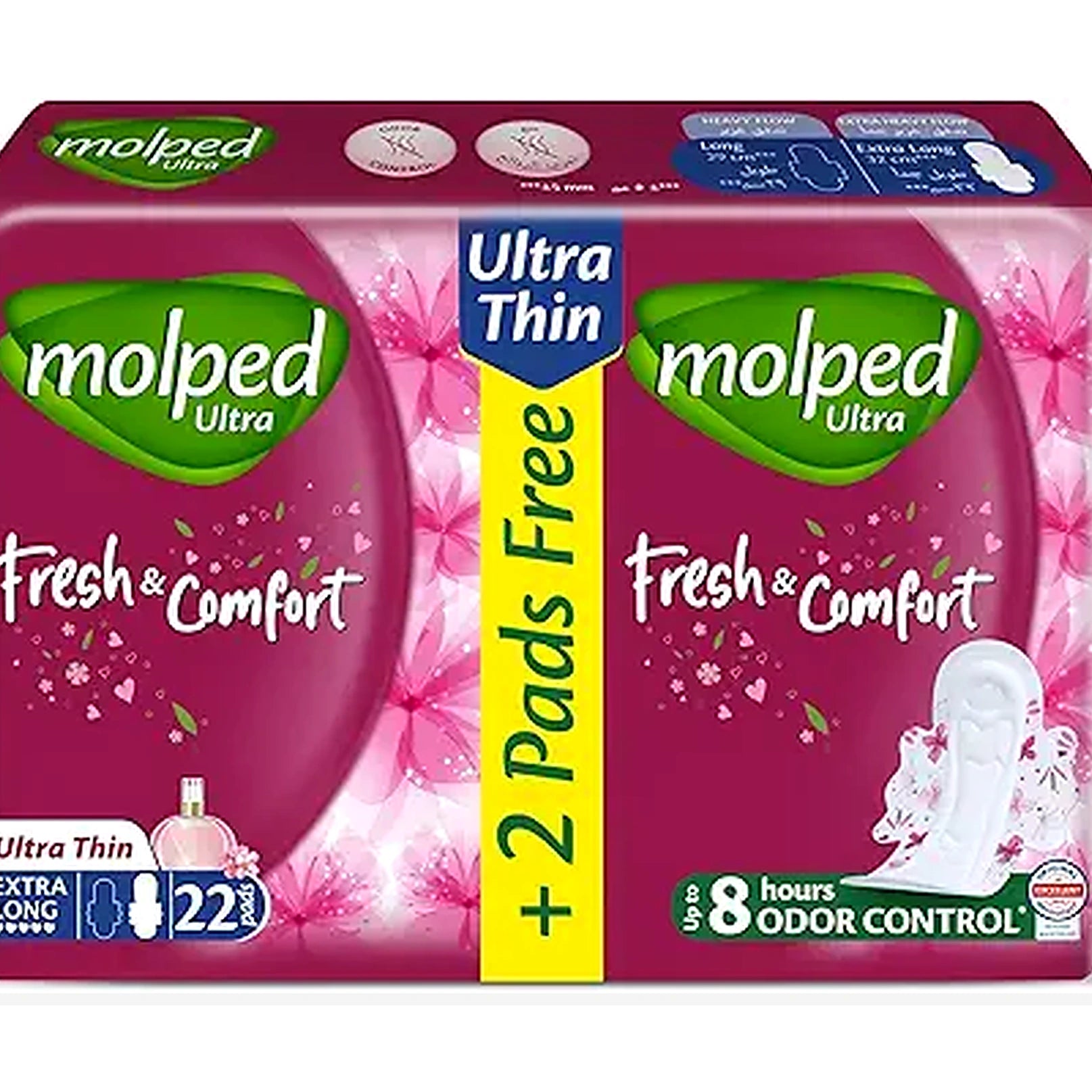 Molped Fresh&amp;Comfort Ultra Thin EX.LONG 22Pads