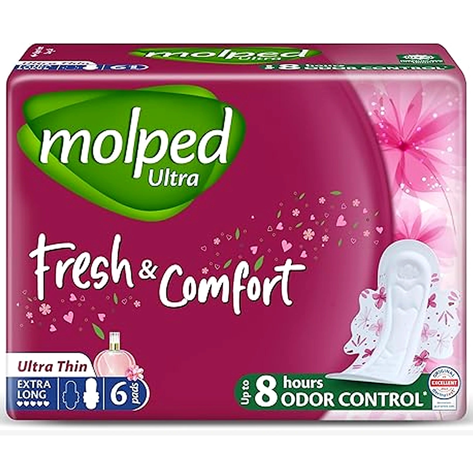 Molped Fresh&amp;Comfort Ultra Thin EX.LONG 6Pads