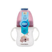 Canpol Babies pink silicone spout training cup with double handles for babies 0m+ BPA free
