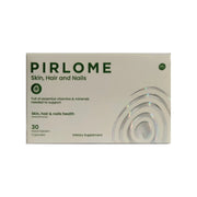 Pirlome dietary supplement box for skin, hair, and nails on a white background