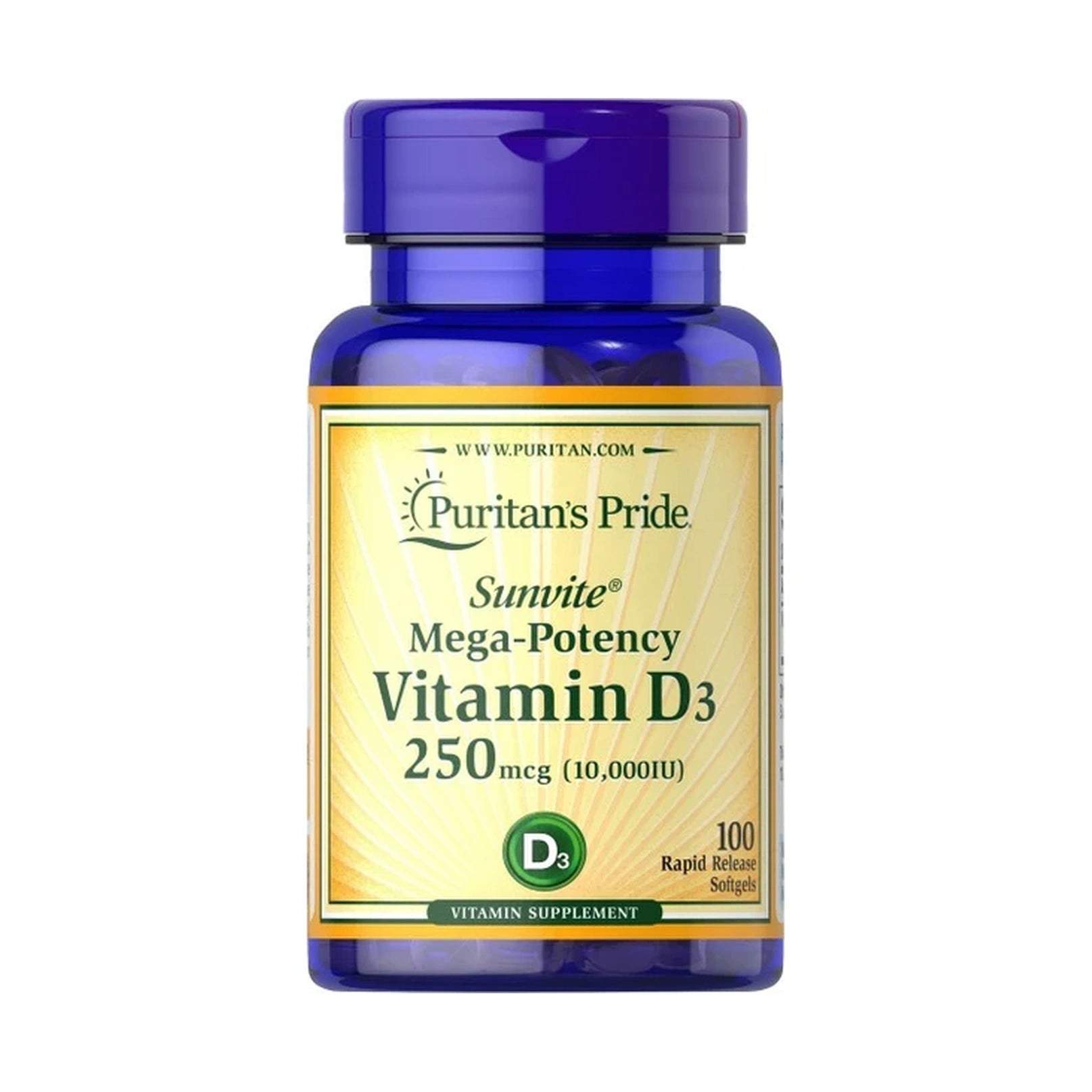 Vitamin D3-10000 I.U. 100 Cap Puritans Pride