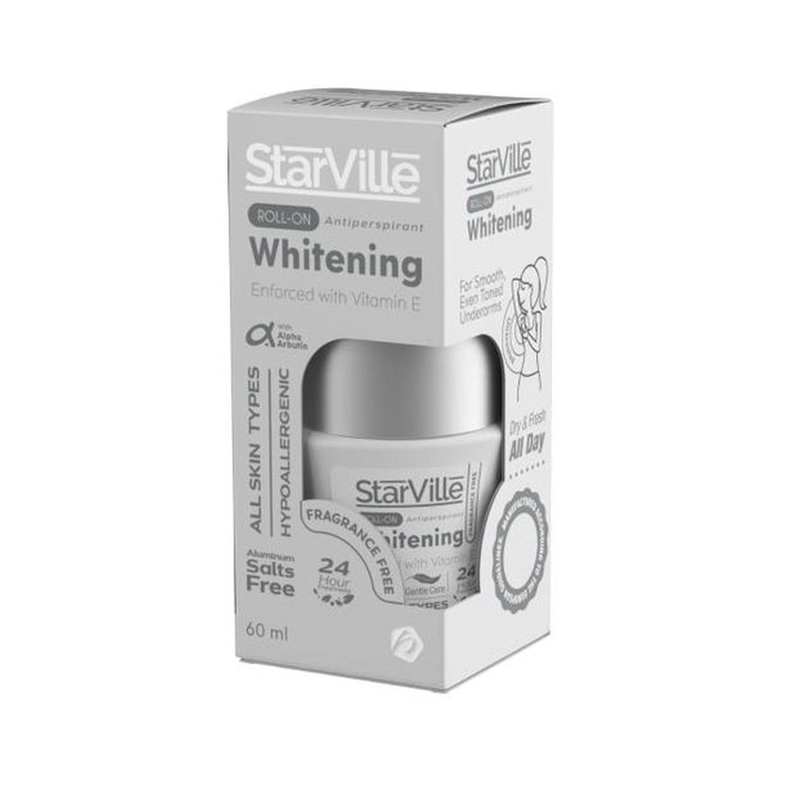 Starville Roll On 60ml Whitening (Fragrance Free)