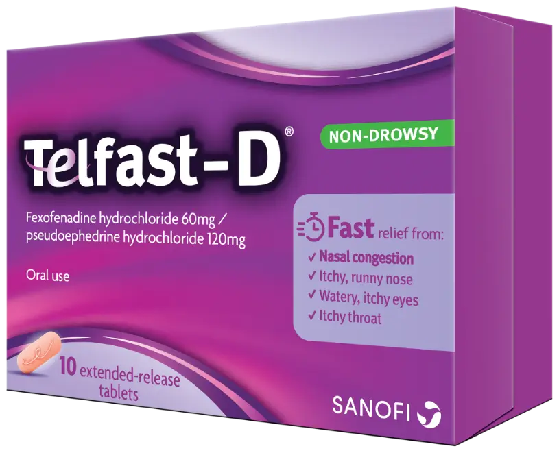 TELFAST D 60MG/120 MG  10 TAB