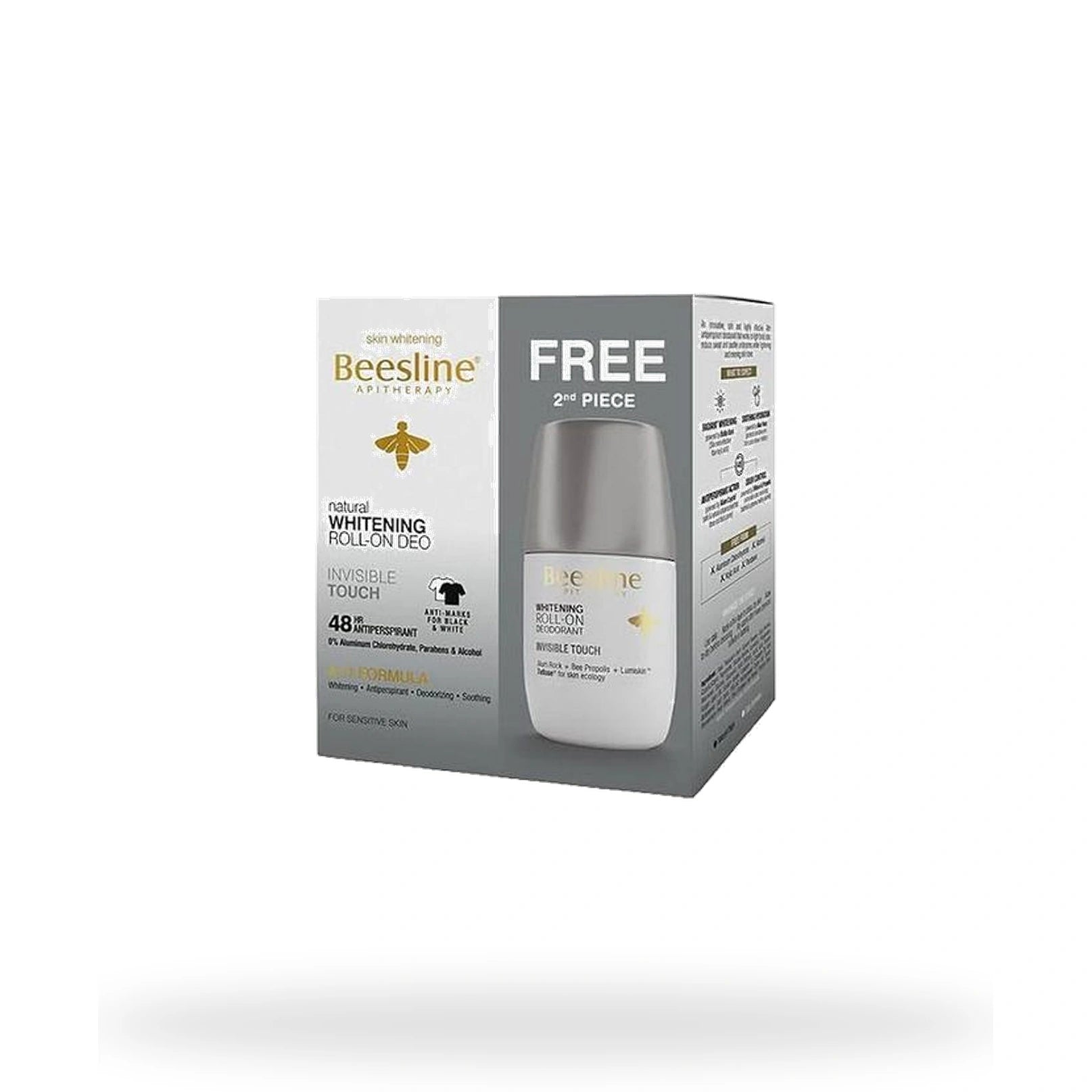 Beesline White. Roll On 50ml Fragrance Free 1+1 Off