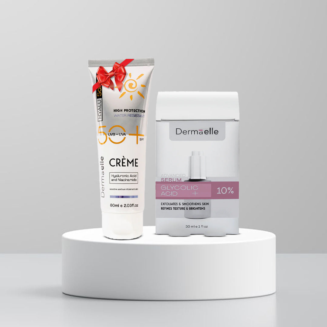Dermaelle Glycolic Acid 10% Duo (Serum + Free Sunscreen)