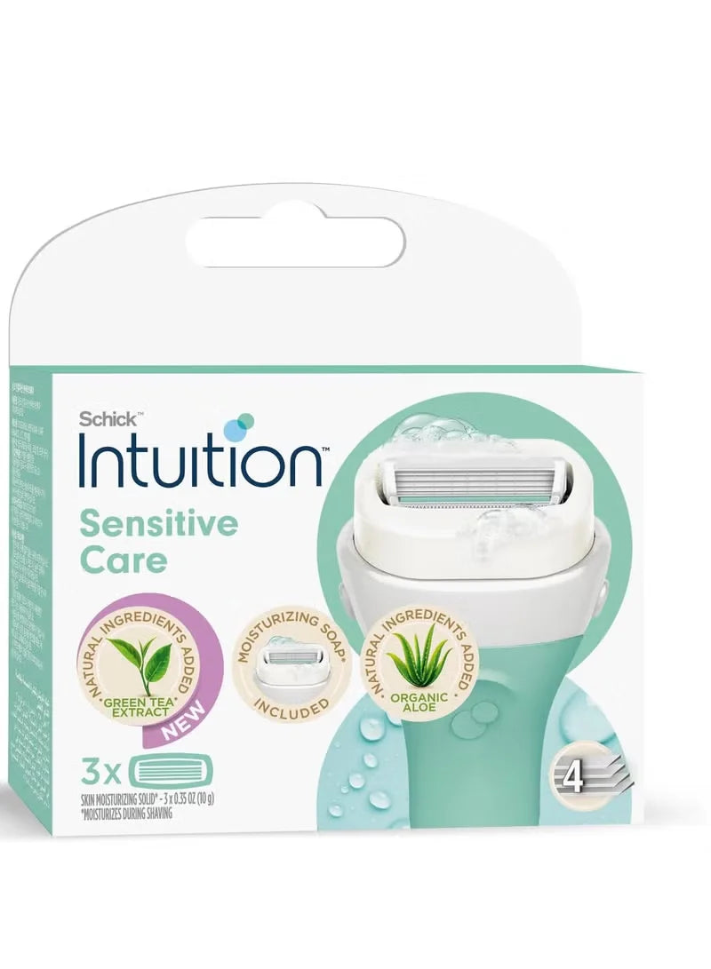 Schick Intuition Sensitive Care 3Pcs 4Blades For Women Green Tea