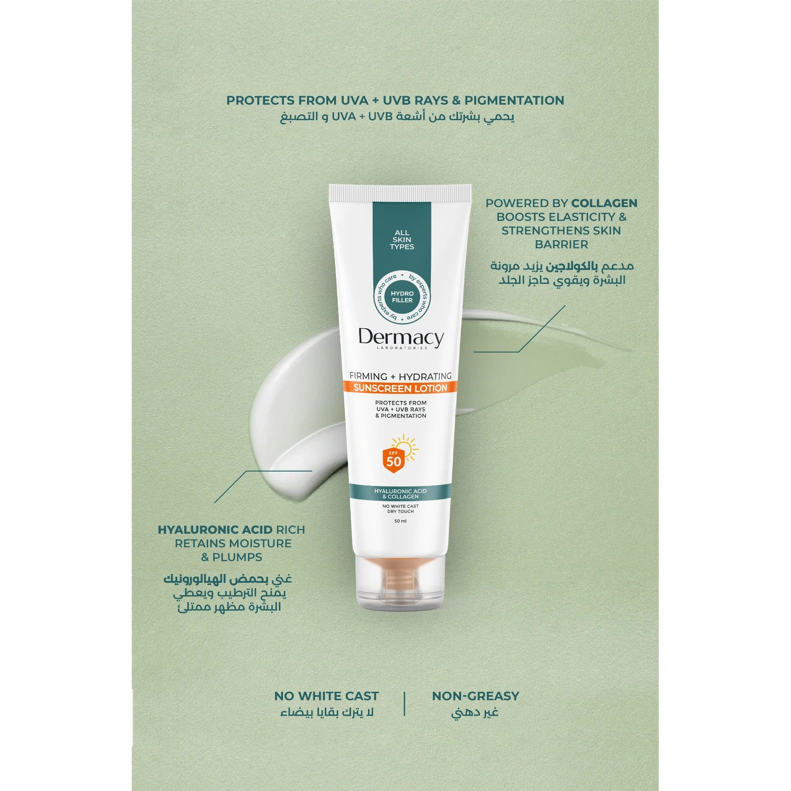 Dermacy Firming + Hydrating Sunscreen Lotion SPF 50+ 50ml