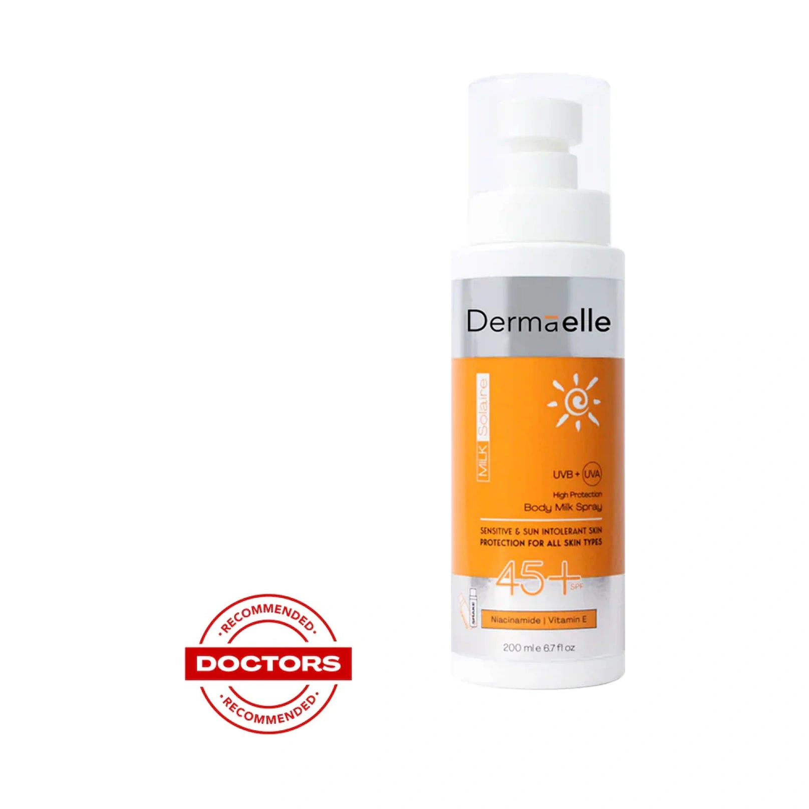 Dermaelle Solaire SPF45+ Body Milk Spray 200ml