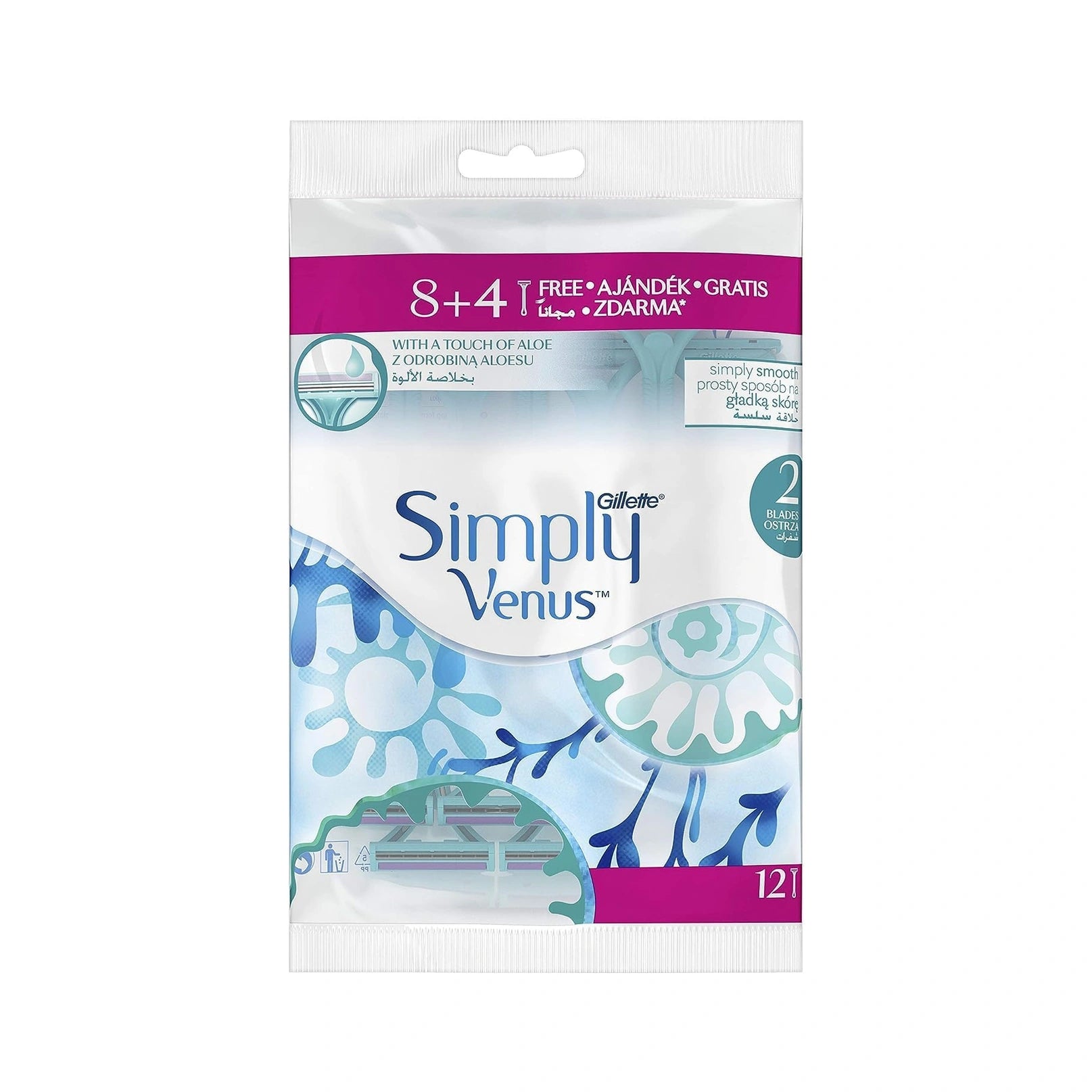 Gillette Simply Venus packaging on a white background