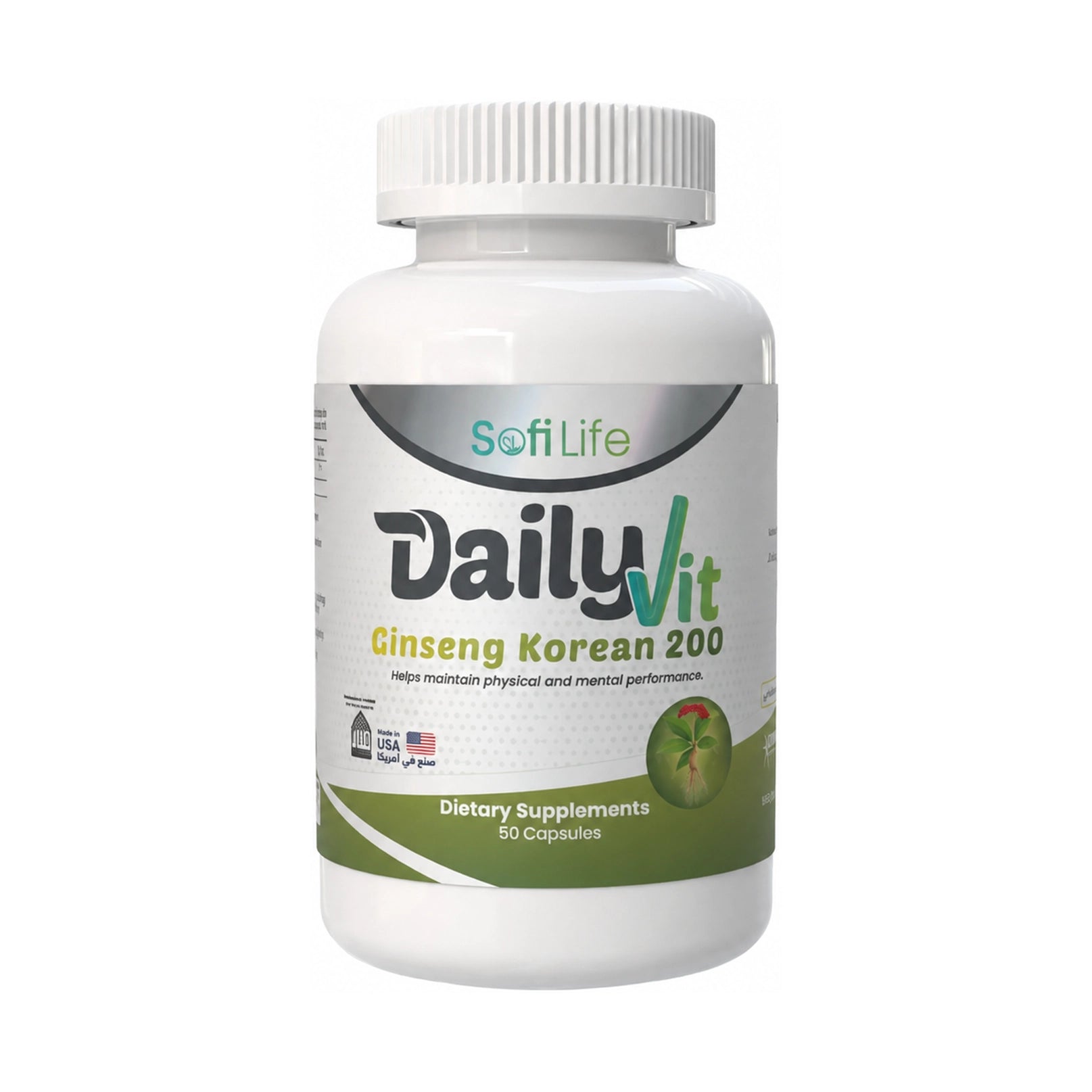 SofiLife Dailyvit Korean Ginseng 200mg (50 Capsules)